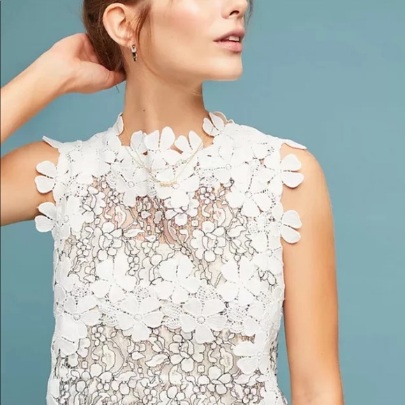 NWT Anthropologie Flower Lace Top - Picture 2 of 11